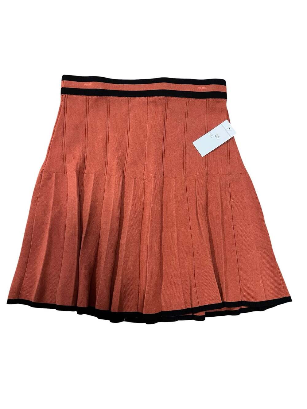 House of Harlow 1960 Baked Clay Knit Pleated Mini Skirt